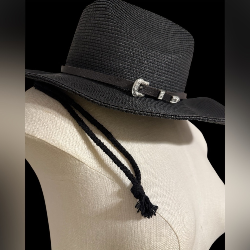 Black Woven Crushable Cowgirl Hat - Picture 3 of 11